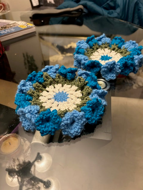 Crocheted Flower Coasters