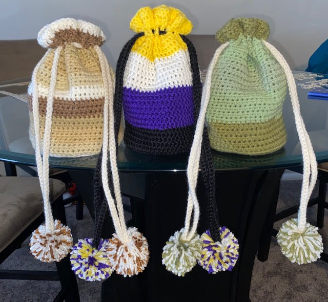 Crocheted Drawstring Bag